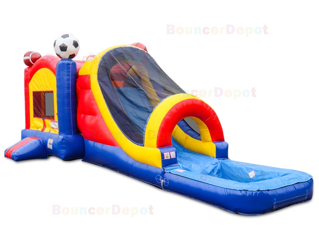 Sports Arena Combo Jumper Slide With Pool