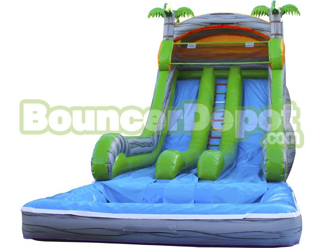 18 Feet Double Lane Marble Gray Water Slide
