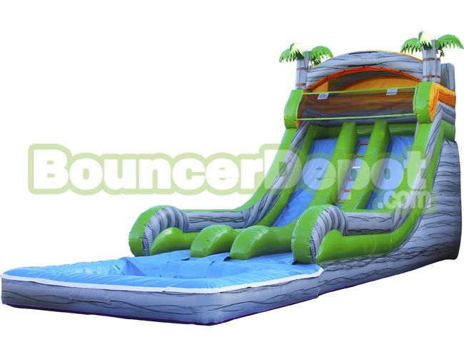 18 Feet Double Lane Marble Gray Water Slide