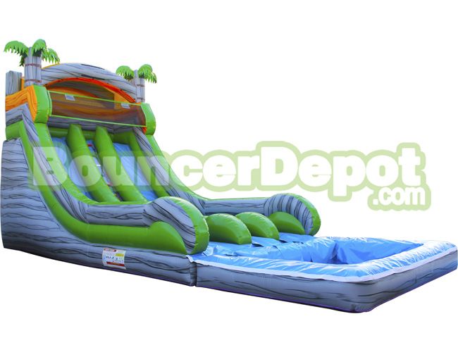 18 Feet Double Lane Marble Gray Water Slide