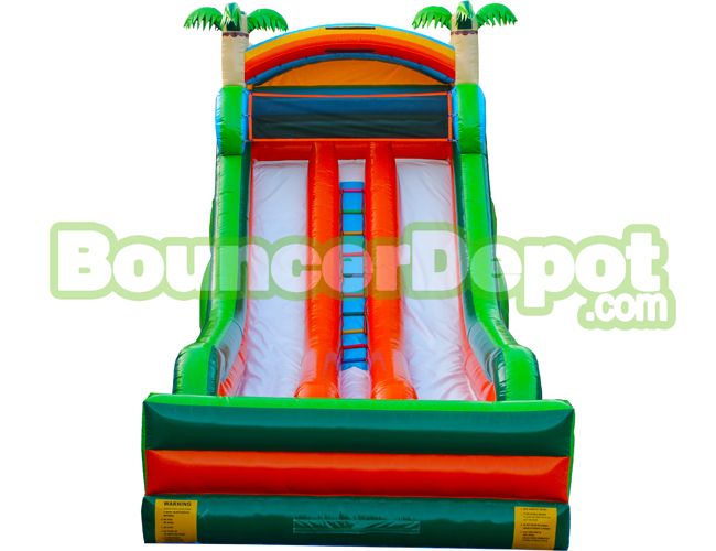 18 Ft Double Lane Tropical Slide And Slip