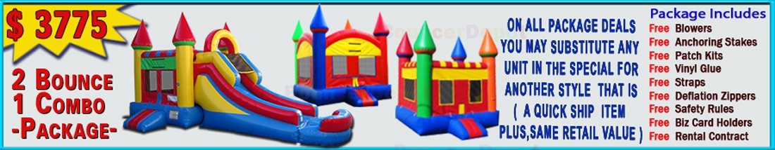 2 Bounce House 1 Combo Package Deal