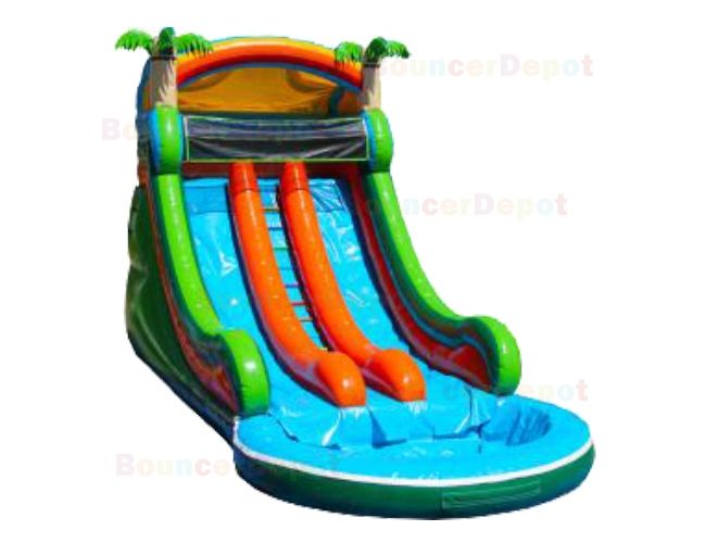 18 Ft Front Load Double Lane Water Slide