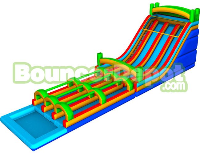 22 Ft Triple Lane Water Slide And Slip