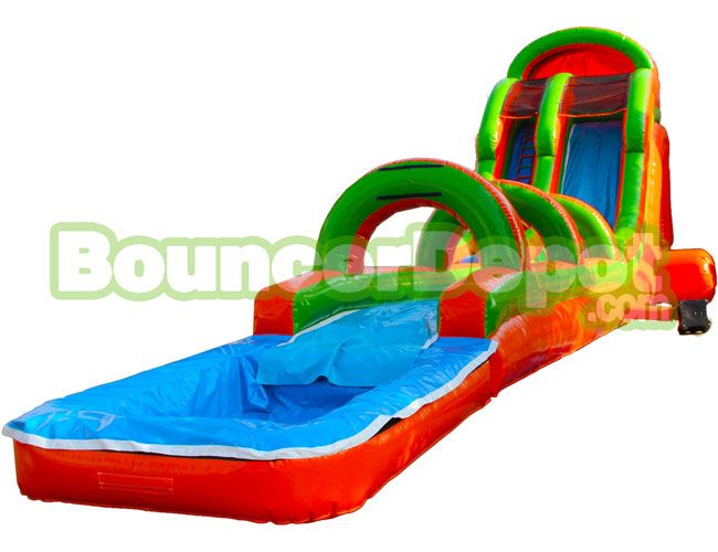 24 Ft Orange Waves Water Slide