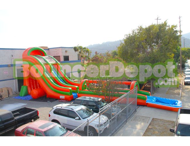 24 Ft Orange Waves Water Slide