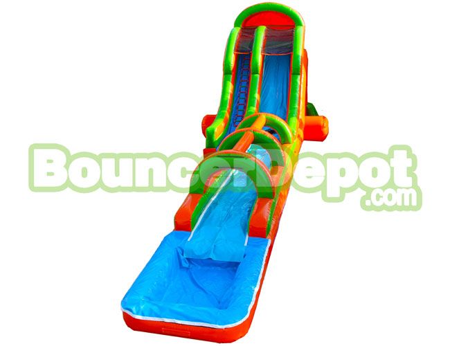 24 Ft Orange Waves Water Slide