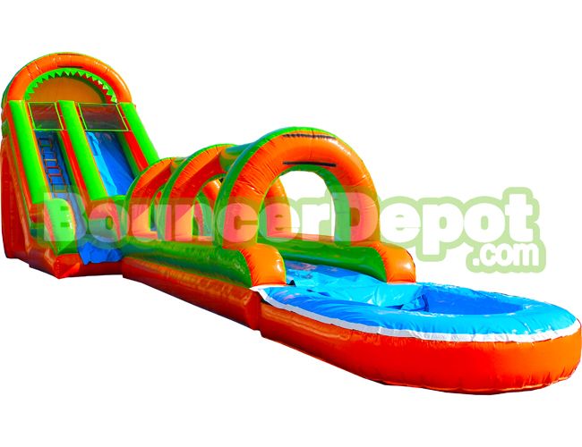 20 High Giant Orange Green Water Slide With Slip
