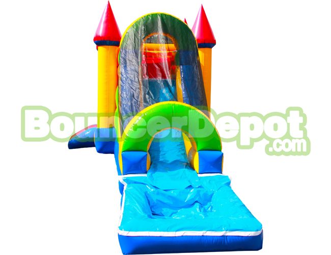 Multi Color Inflatable Jumper Slide Combo With Pool