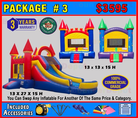 2 Bounce House 1 Combo Package