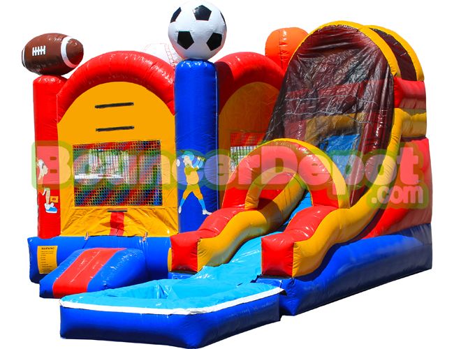 Sport Arena Inflatable Combo Jumper With Pool