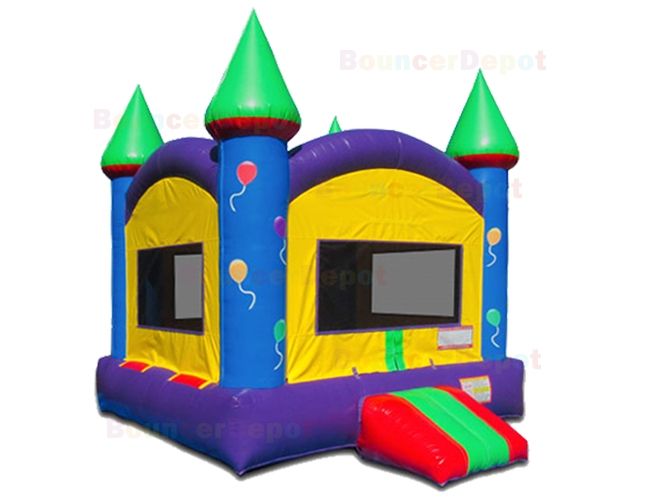 Multi Color Castle Inflatable Moonwalk