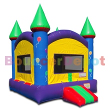 Multi Color Castle Inflatable Moonwalk