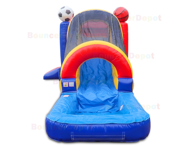 Sports Arena Combo Jumper Slide With Pool