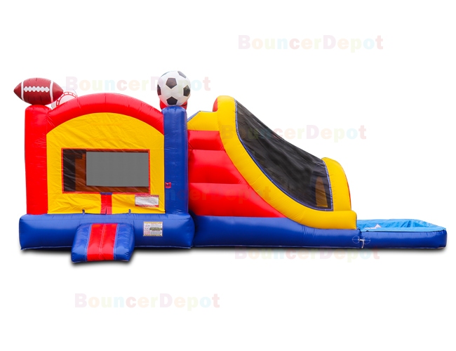 Sports Arena Combo Jumper Slide With Pool