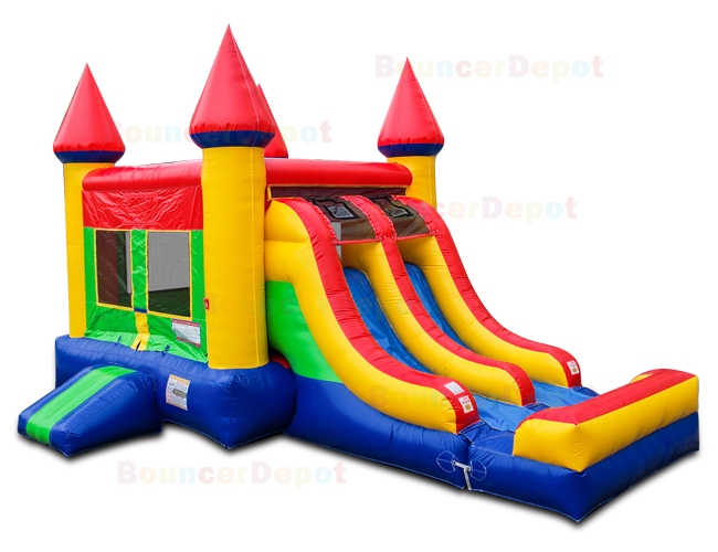 Double Lane Compact Castle Inflatable Combo Jumper