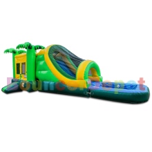 Tropical Jumper Slide Combo With Pool