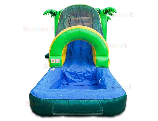 Tropical Jumper Slide Combo With Pool