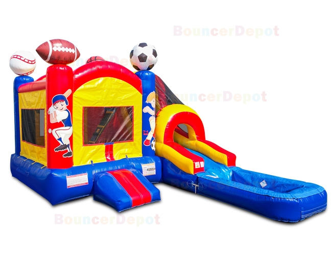 Sport Arena Inflatable Combo Jumper With Pool