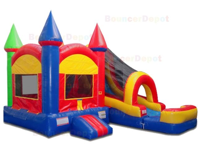 Castle Dry Slide Combo Moonwalk For Sale