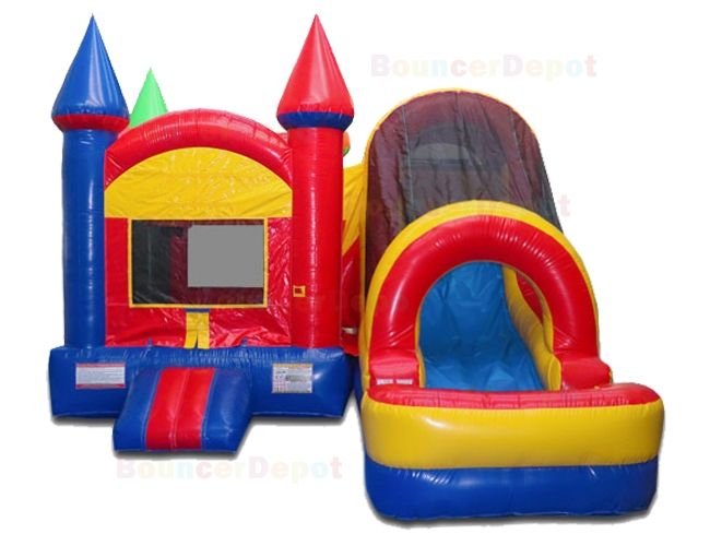 Castle Dry Slide Combo Moonwalk For Sale