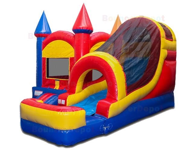 Castle Dry Slide Combo Moonwalk For Sale