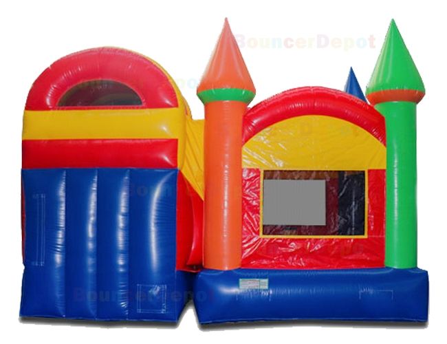 Castle Dry Slide Combo Moonwalk For Sale