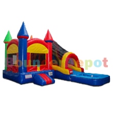 Wet Dry Combo Castle Inflatable Bouncer Moonwalk