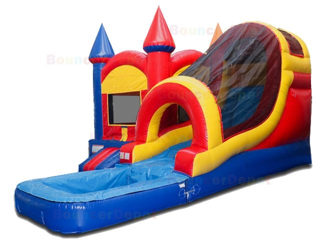 Wet Dry Combo Castle Inflatable Bouncer Moonwalk
