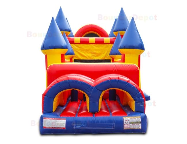 58 Feet Combo Castle Obstacle With Pool