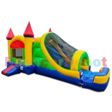 Multi Color Inflatable Jumper Slide Combo With Pool