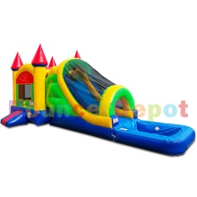 Multi Color Inflatable Jumper Slide Combo With Pool