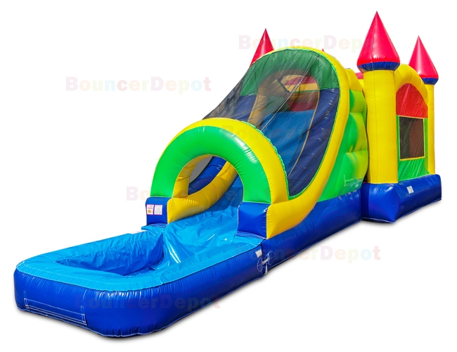 Multi Color Inflatable Jumper Slide Combo With Pool