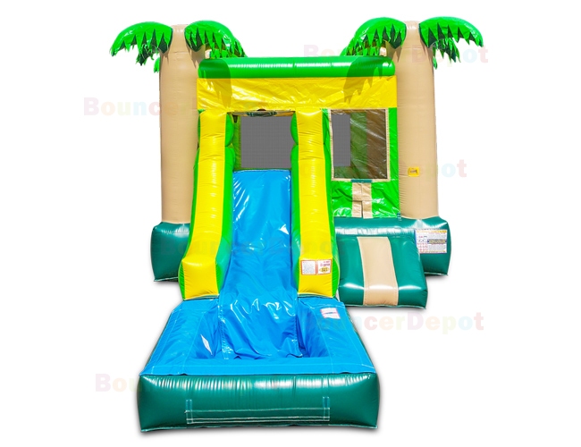 Tropical Jumper Front Slide Combo with Pool