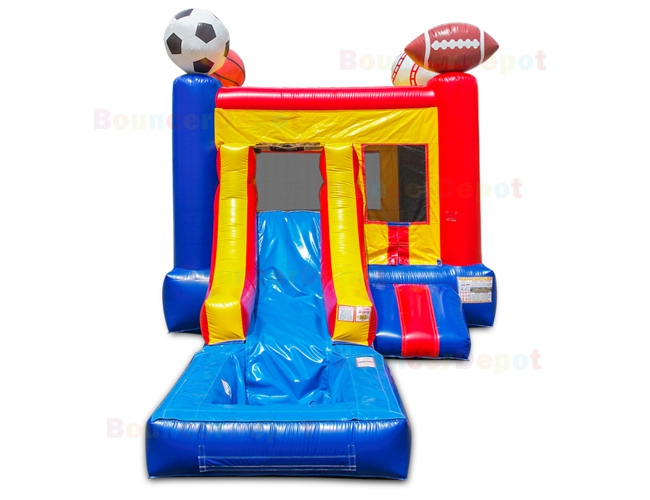 Sports Combo Bounce House with Pool