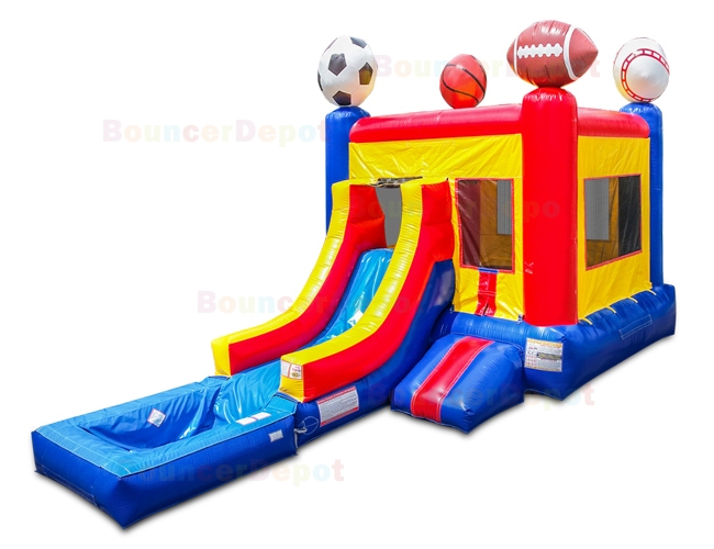 Sports Combo Bounce House with Pool