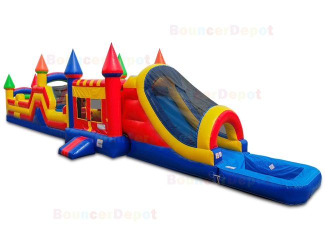 Rainbow Castle Obstacle Bounce House