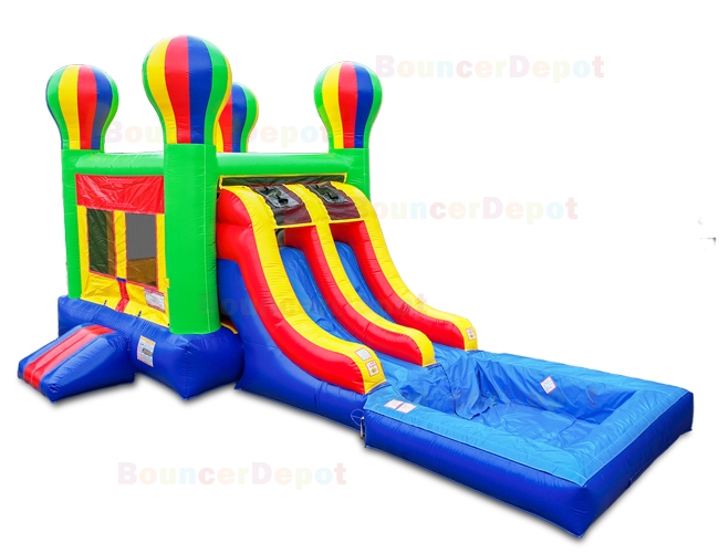 Double Lane Slide Adventure Combo with Pool