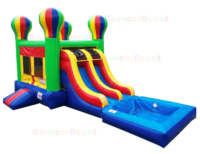 Double Lane Slide Adventure Combo with Pool