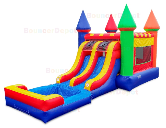 Double Lane Castle Bounce House Combo