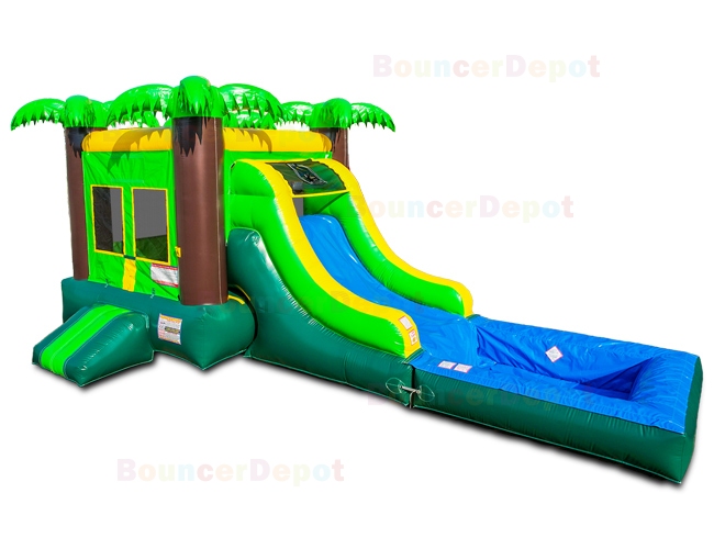 Compact Tropical  Combo Jumper with Pool