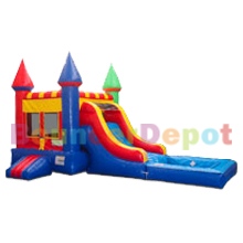 Compact Rainbow Castle Jumper with Pool