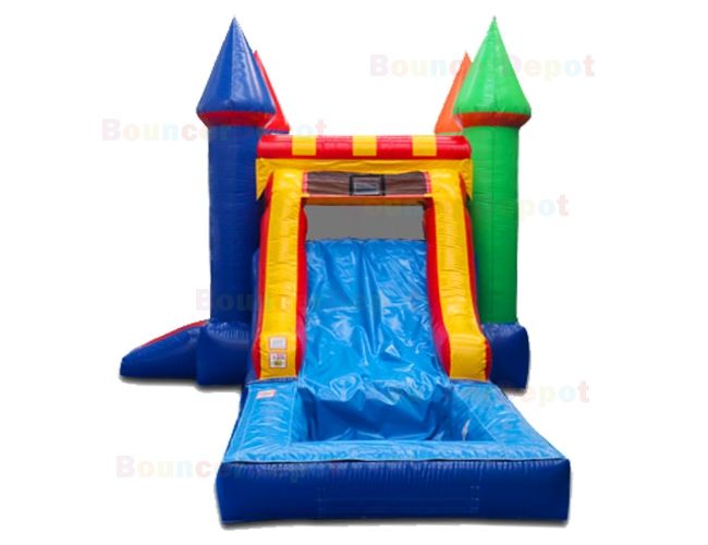 Compact Rainbow Castle Jumper with Pool