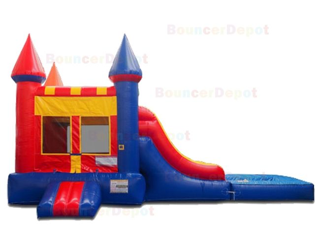 Compact Rainbow Castle Jumper with Pool