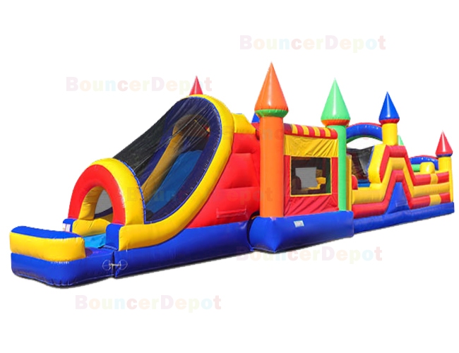 Rainbow Castle Obstacle Bounce House