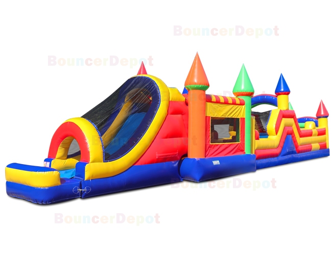 Rainbow Castle Obstacle Bounce House