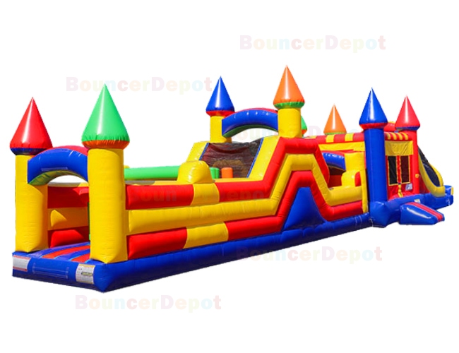 Rainbow Castle Obstacle Bounce House