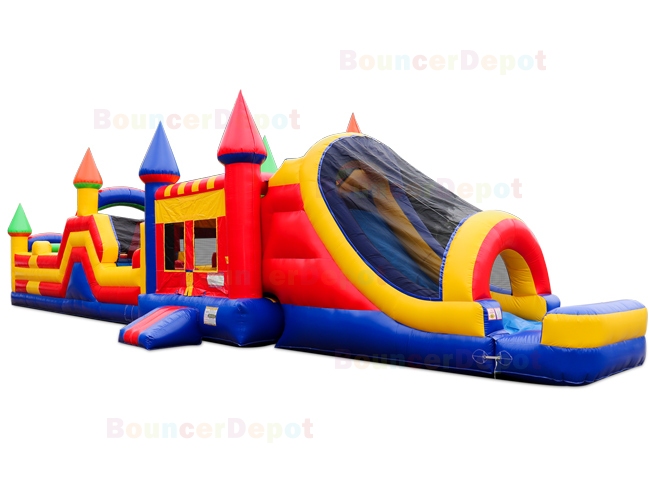 Rainbow Castle Obstacle Bounce House