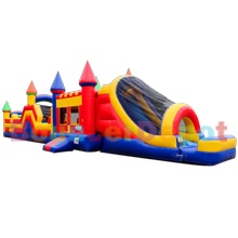 Rainbow Castle Obstacle Bounce House