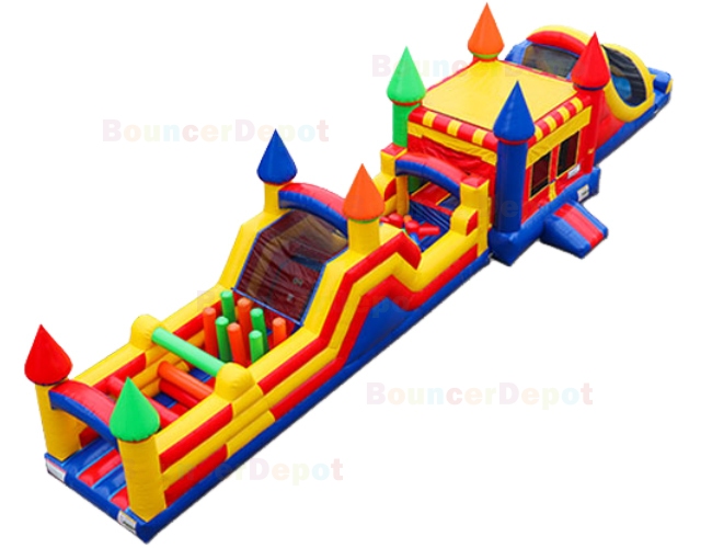 Rainbow Castle Obstacle Bounce House